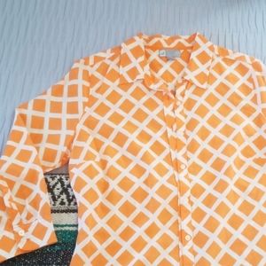 Silk blend button down